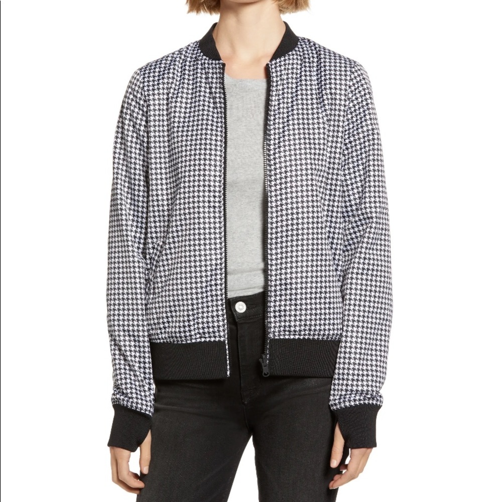 Blanc Noir Black and White Reversible Bomber Jacket